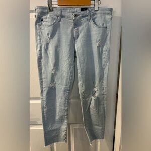 AG Light Blue Distressed Women Jeans